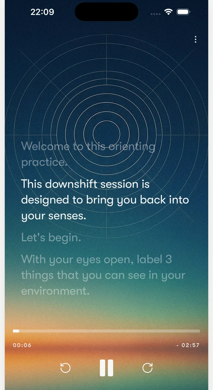Stateshift Recenter screen